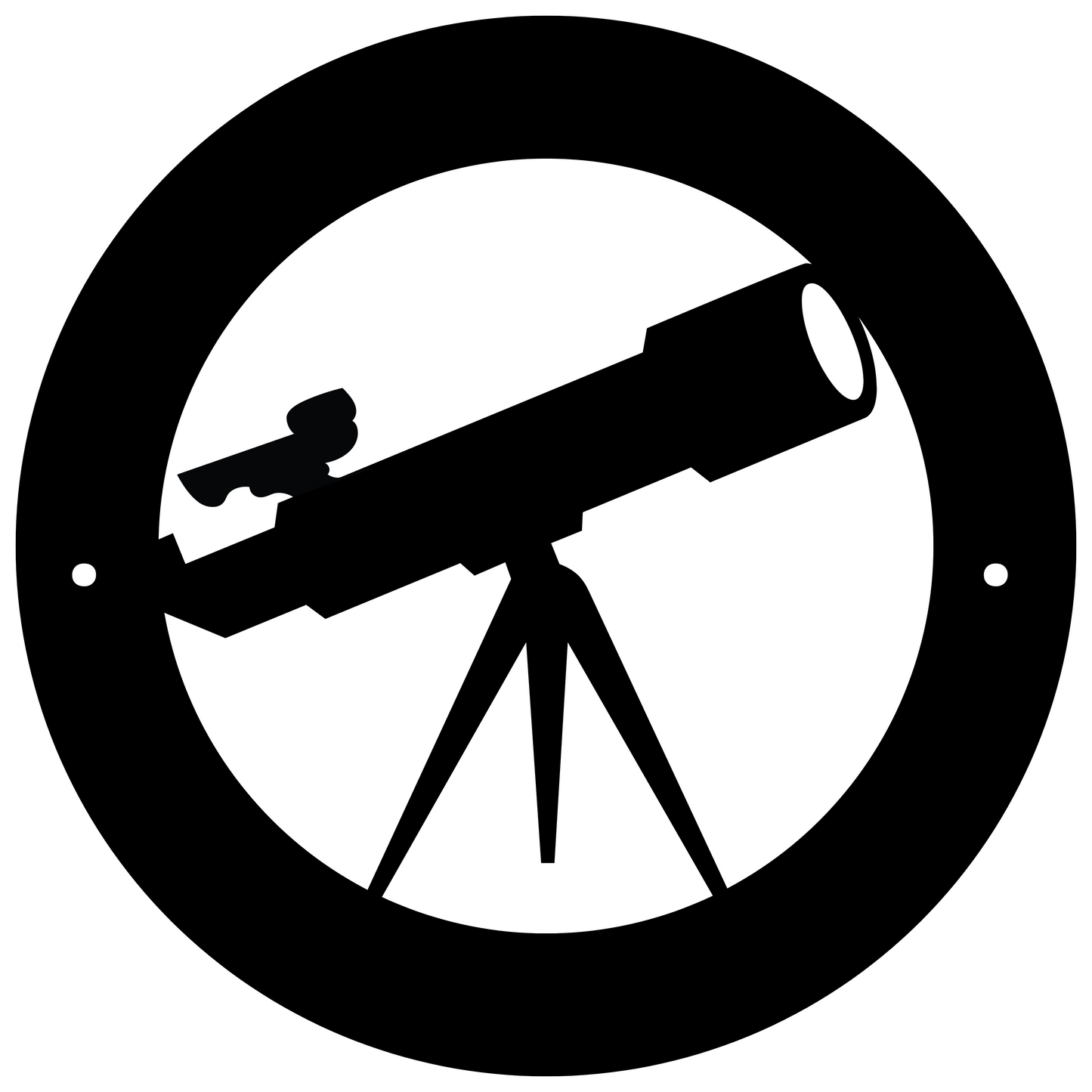 a black and white silhouette of a telescope