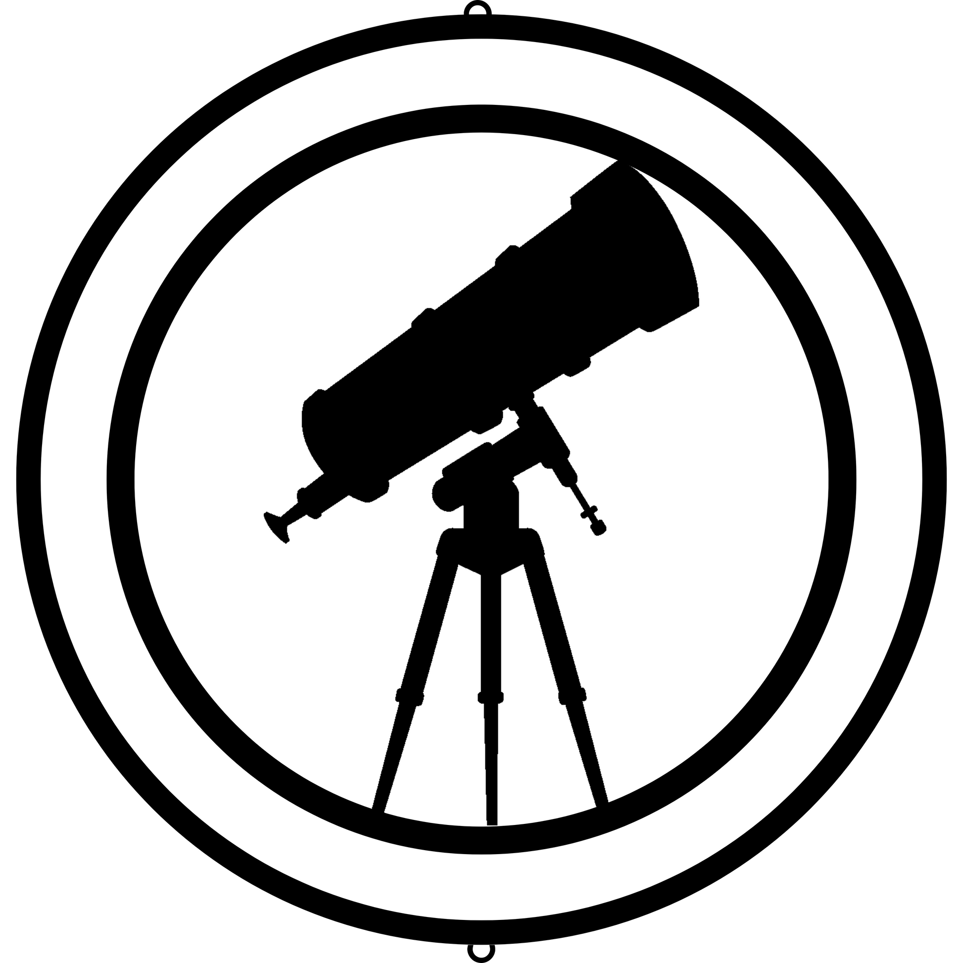 a black and white silhouette of a telescope