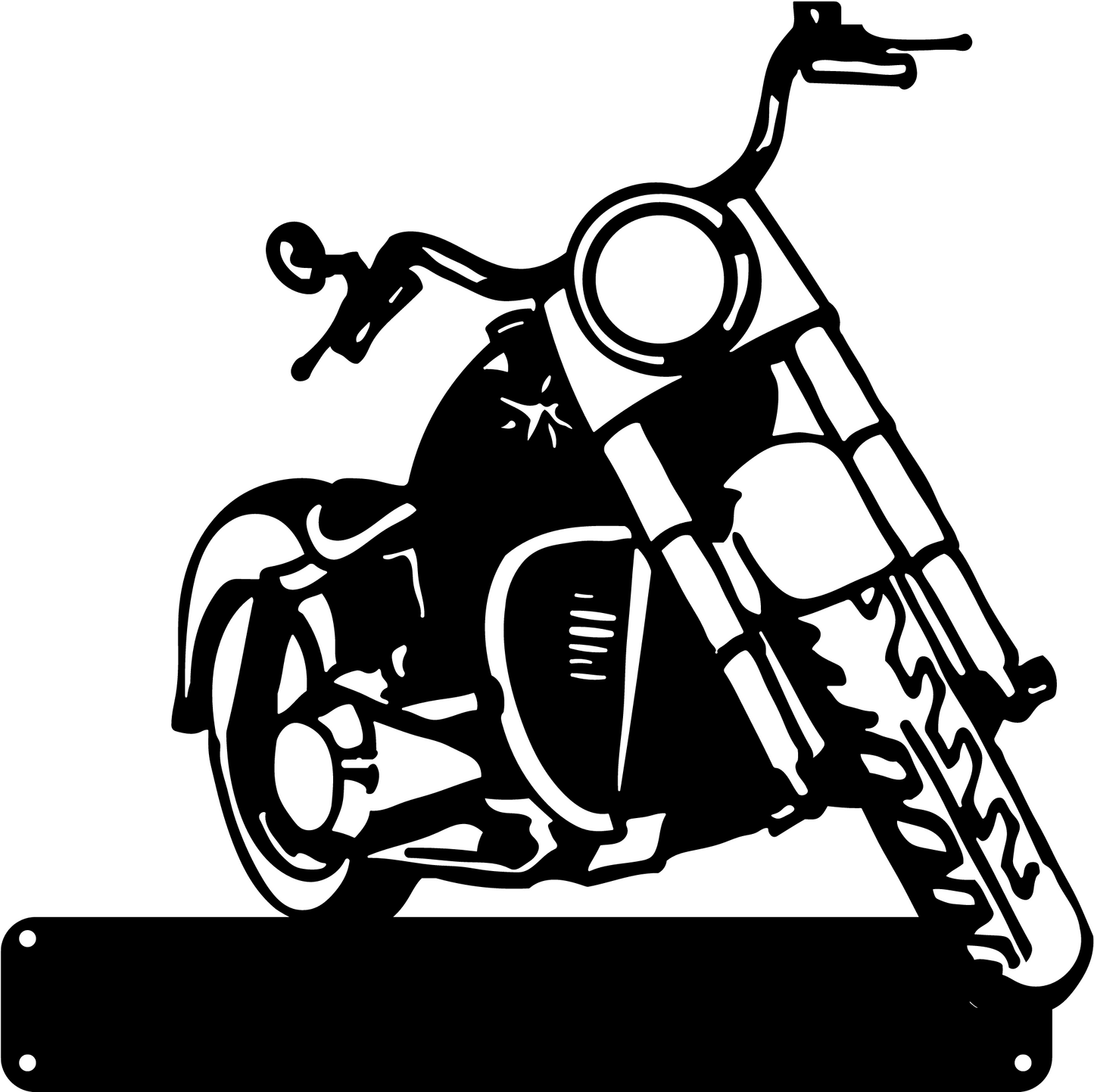 a black and white drawing of a motorcycle