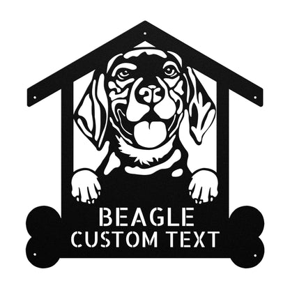 Beagle DOG - Custom Dog Breed Metal Sign - Personalized Welcome Sign for Dog Lovers - Dog Address Sign - Unique Dog Wall Art.