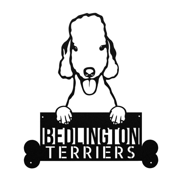 BEDLINGTON TERRIERS Custom Dog Sign, Personalized Wall Art for Bedlington Terrier Owners, Dog Address Sign, Pet Wall Art.