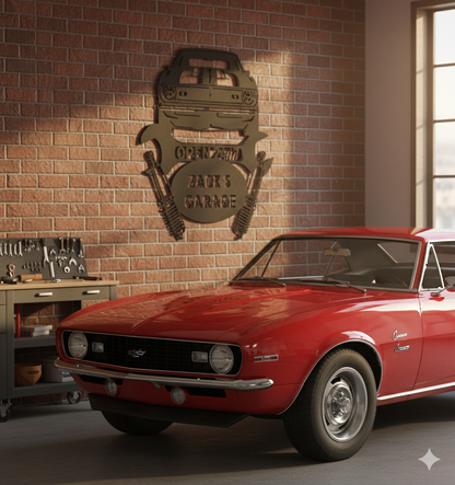Wall Art Camaro 1968 Garage Steel Monogram Sign