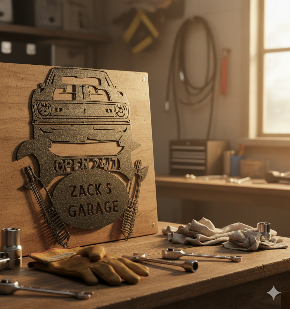 Wall Art Camaro 1968 Garage Steel Monogram Sign