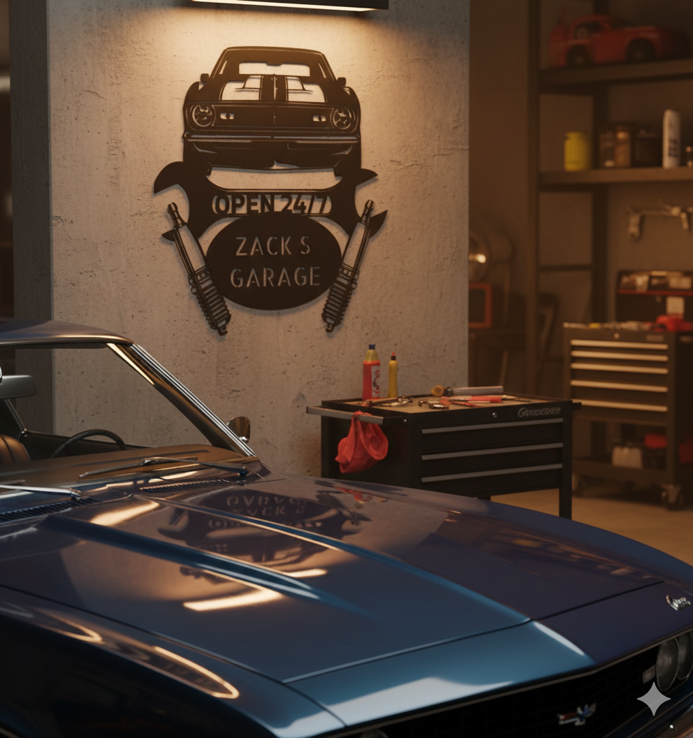 Wall Art Camaro 1968 Garage Steel Monogram Sign