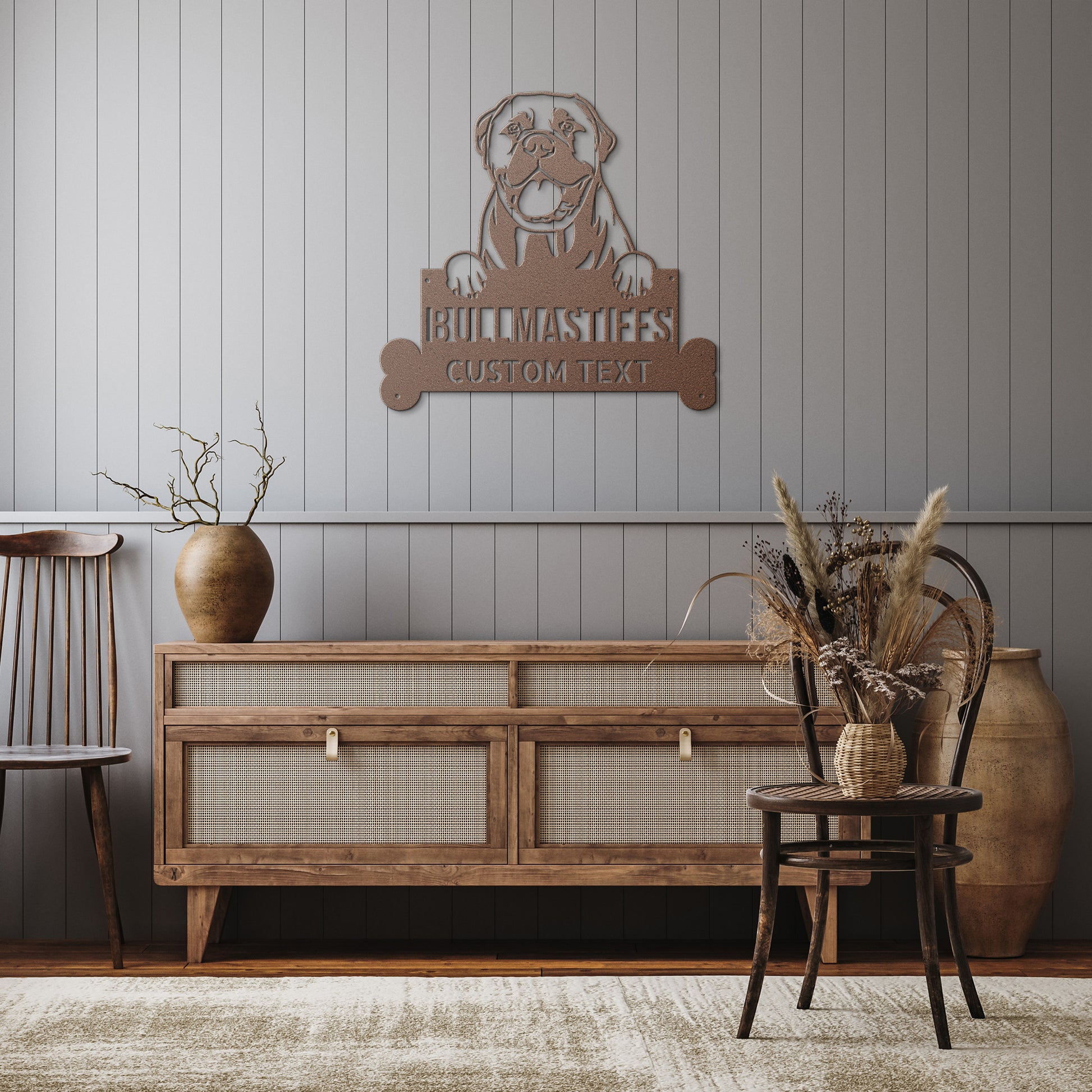 Customize your home decor with a custom Bullmastiff Steel Monogram Sign, Personalized Dog Wall Art Home Decor. This Custom Bullmastiff Steel Monogram Sign, Personalized Dog Wall Art Home Decor is the perfect addition to any bullmast owner's wall art collection.