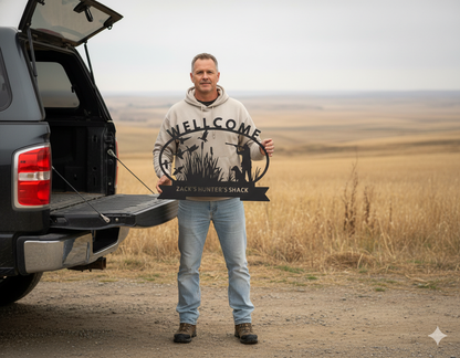 Wall Art CUSTOMIZED HUNTER SIGN - Monogram Wall Art Hunter Gifts Monogram Steel