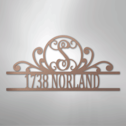 Steel Sign Rose / 24" Personalized Monogram Address Sign Name & House Number