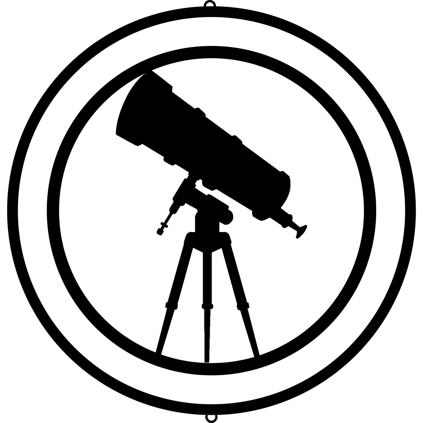 a black and white photo of a telescope