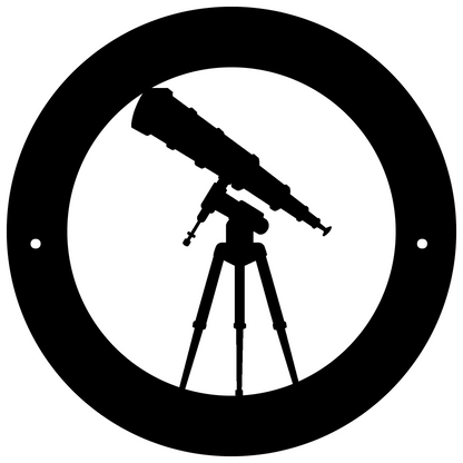 a black and white photo of a telescope