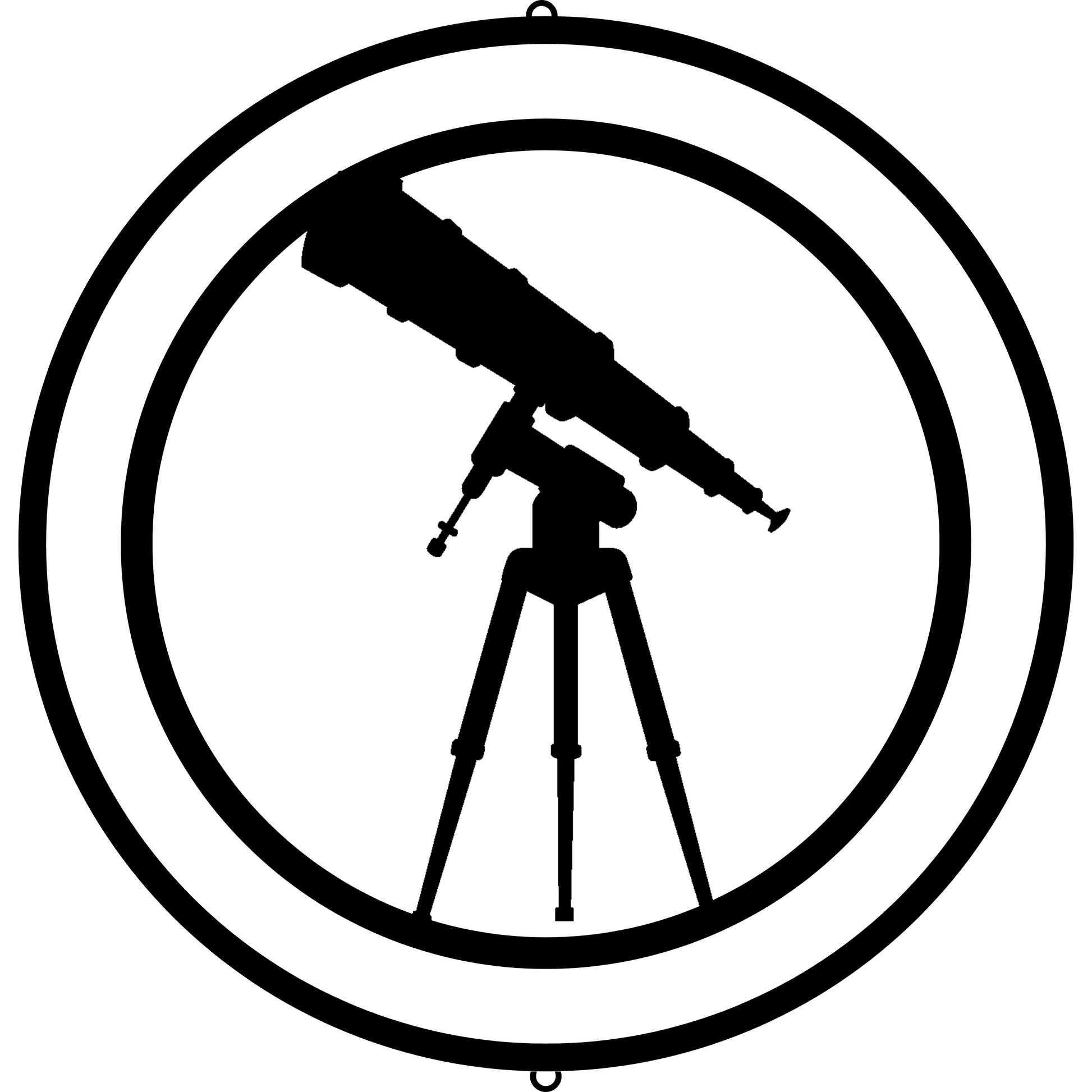 a black and white photo of a telescope