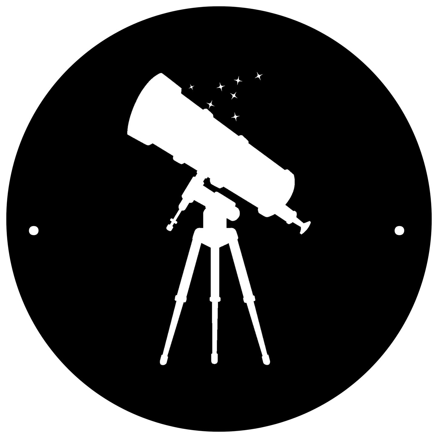 a black and white silhouette of a telescope