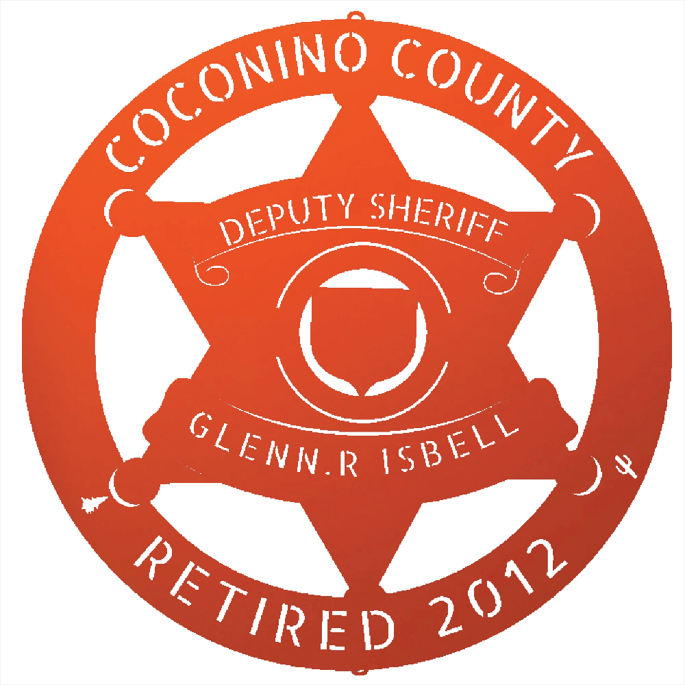 Orange / 12 Custom  COCONINO COUNTY SHERIFF Steel Wall Decor