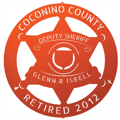 Orange / 12 Custom  COCONINO COUNTY SHERIFF Steel Wall Decor