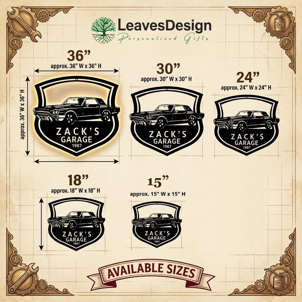 Custom Custom Car Metal Wall Art from Photo – Laser Cut Steel Garage Sign for Car Lovers