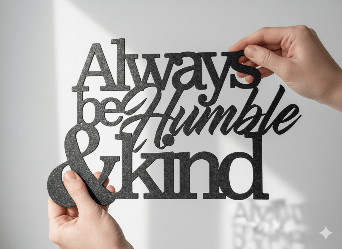 Custom Inspirational Metal Wall Art: Always Be Humble & Kind - Rustic Home Decor