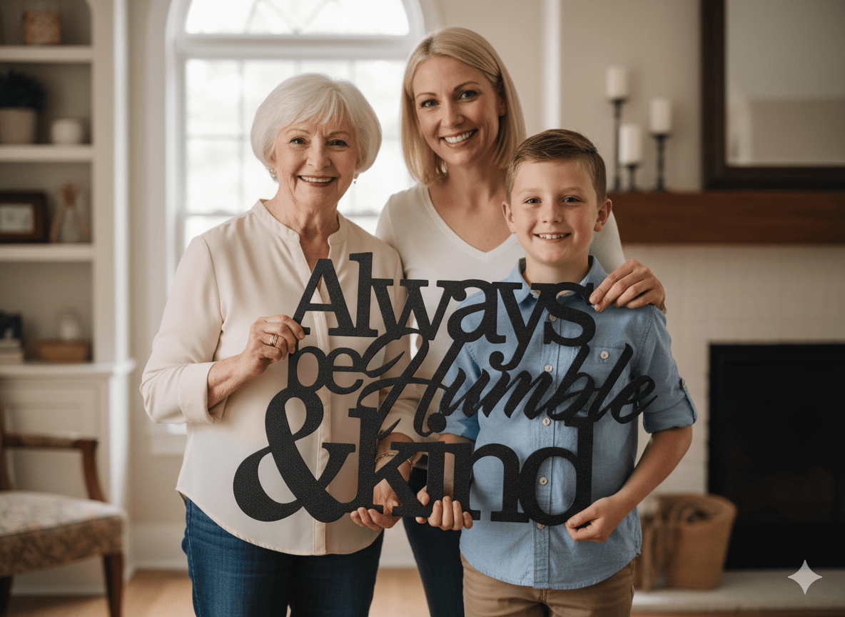 Custom Inspirational Metal Wall Art: Always Be Humble & Kind - Rustic Home Decor