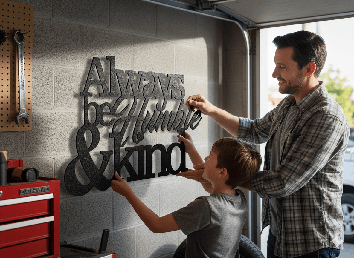 Custom Inspirational Metal Wall Art: Always Be Humble & Kind - Rustic Home Decor