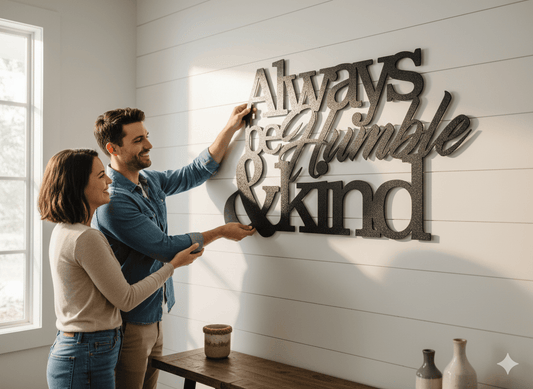 Custom Inspirational Metal Wall Art: Always Be Humble & Kind - Rustic Home Decor