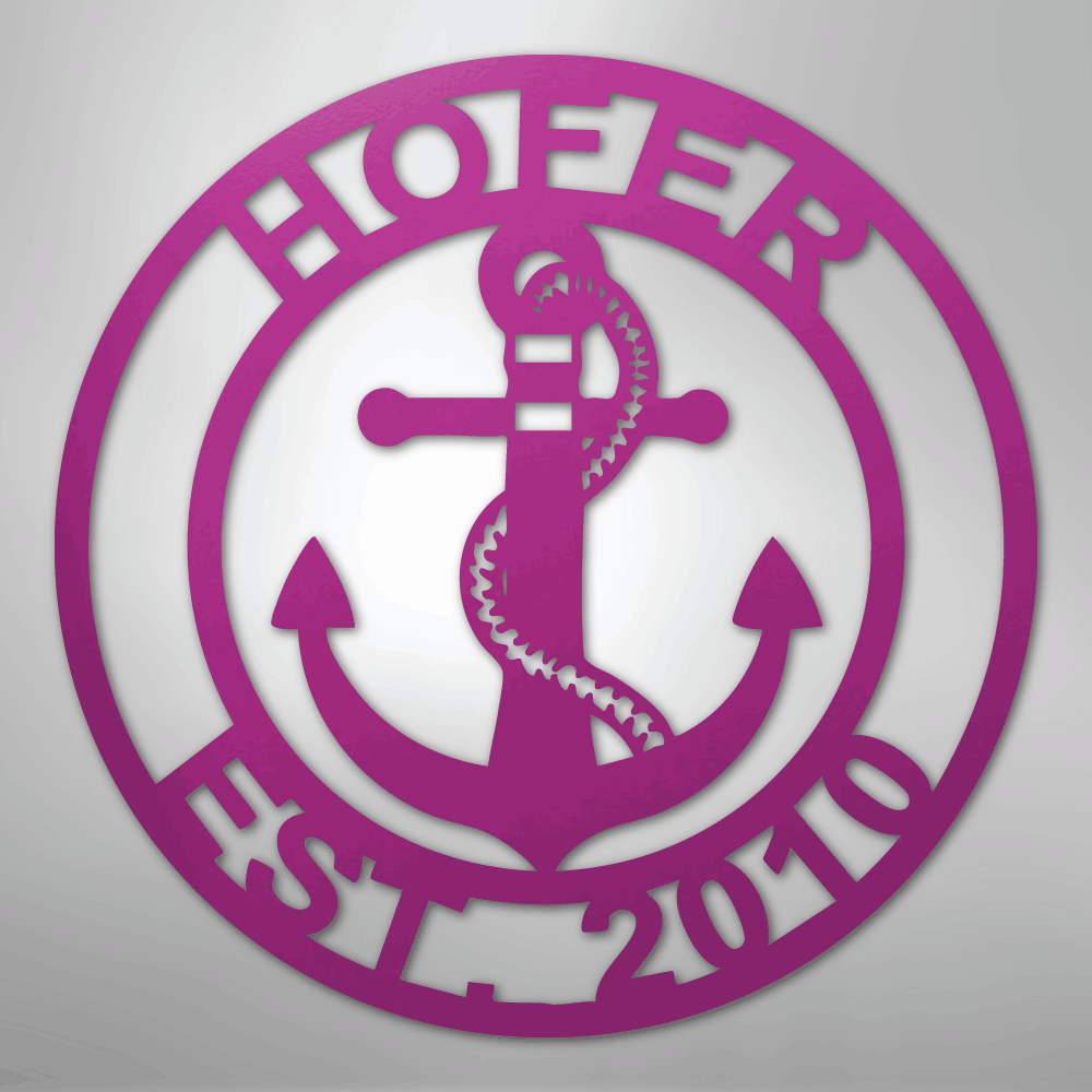 Custom Personalized Anchor Monogram Metal Sign – Custom Name Nautical Wall Art