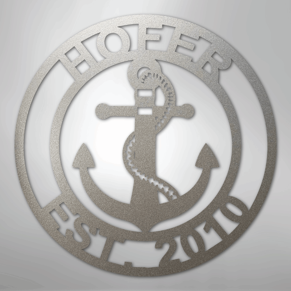Custom Personalized Anchor Monogram Metal Sign – Custom Name Nautical Wall Art