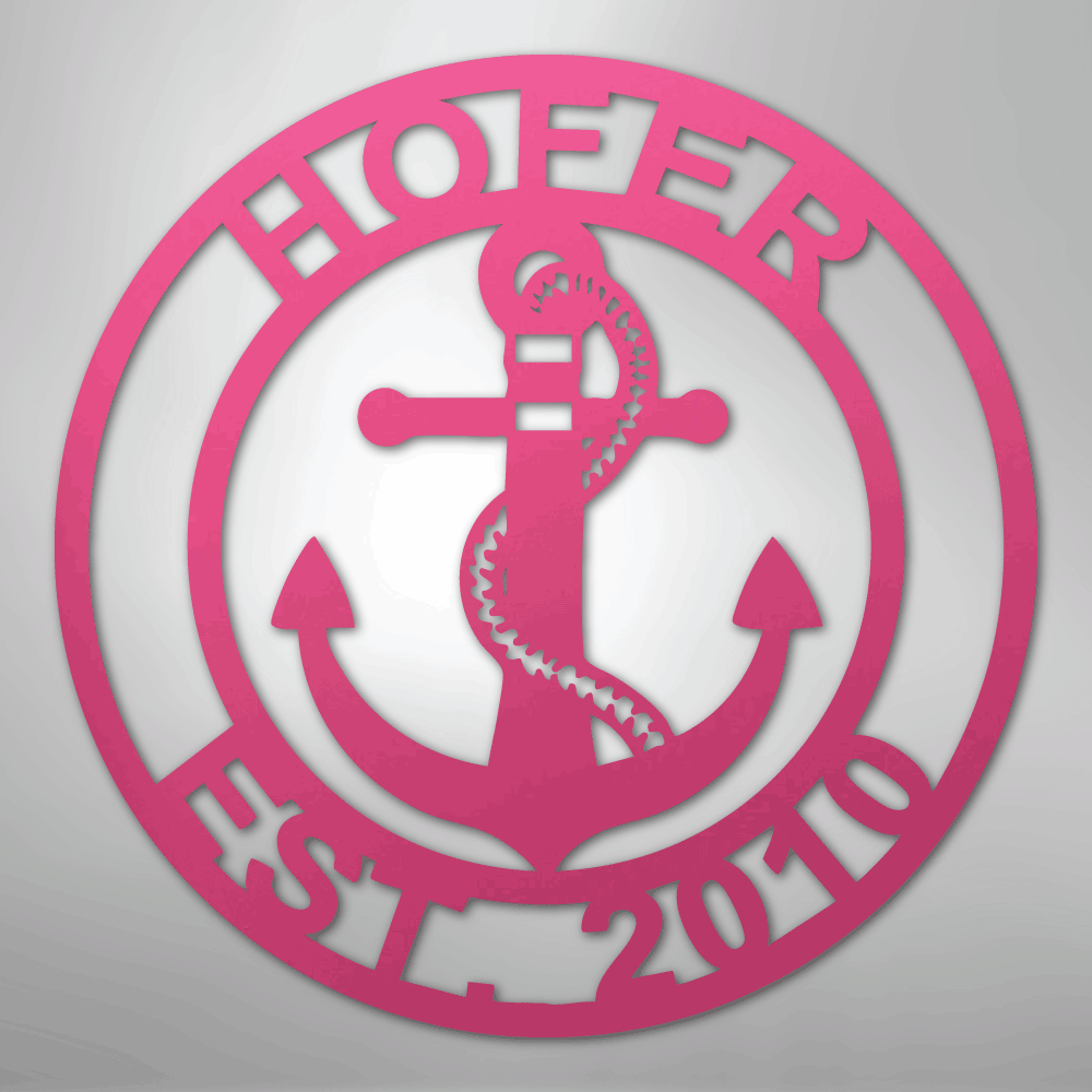 Custom Personalized Anchor Monogram Metal Sign – Custom Name Nautical Wall Art