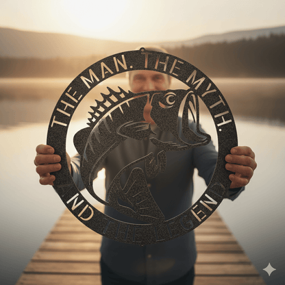 Custom Personalized Bass Fish Metal Sign – Custom Fisherman Gift & Lake House Decor