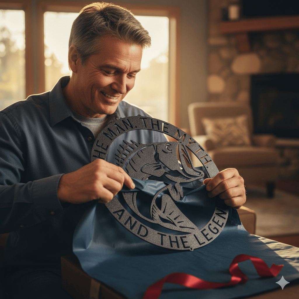 Custom Personalized Bass Fish Metal Sign – Custom Fisherman Gift & Lake House Decor