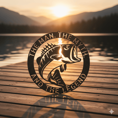 Custom Personalized Bass Fish Metal Sign – Custom Fisherman Gift & Lake House Decor