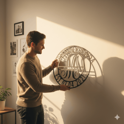 Custom Personalized Family Name Metal Sign – Custom Monogram & Established Date