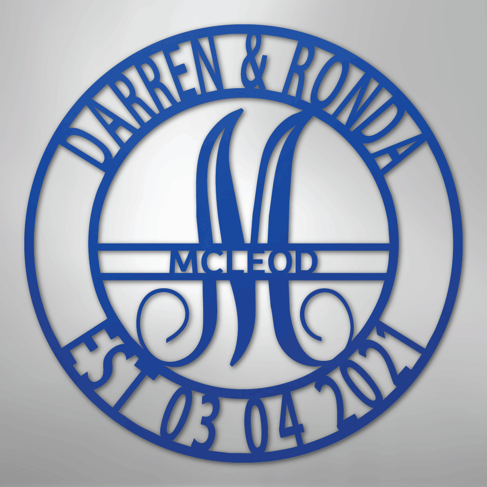 Custom Personalized Family Name Metal Sign – Custom Monogram & Established Date