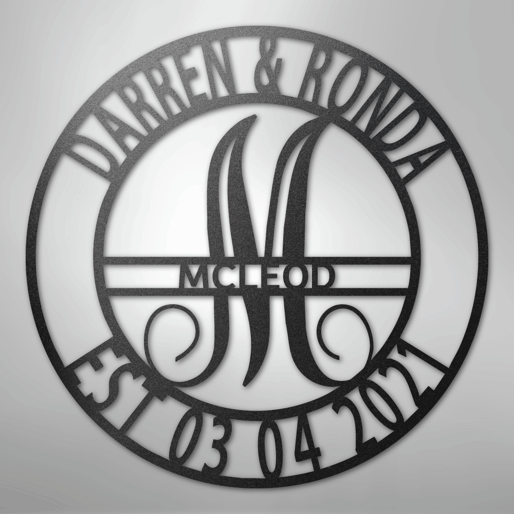 Custom Personalized Family Name Metal Sign – Custom Monogram & Established Date