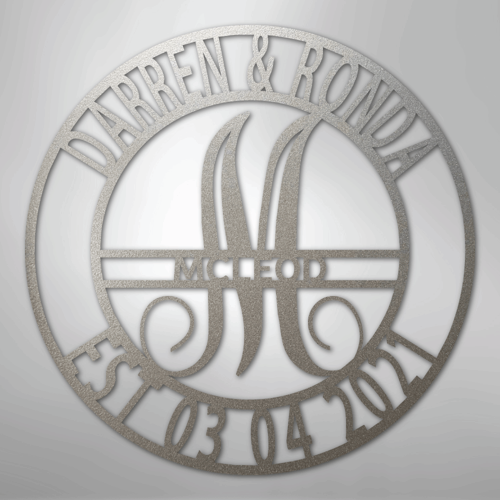 Custom Personalized Family Name Metal Sign – Custom Monogram & Established Date