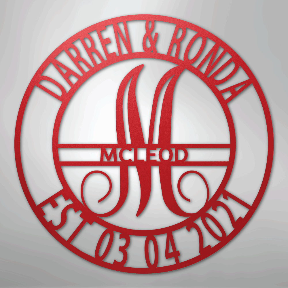 Custom Personalized Family Name Metal Sign – Custom Monogram & Established Date