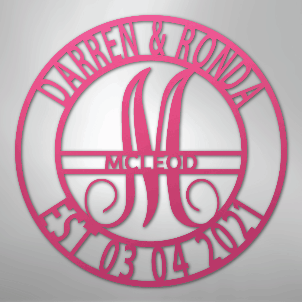 Custom Personalized Family Name Metal Sign – Custom Monogram & Established Date