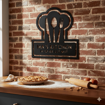 Custom Personalized Kitchen Monogram Metal Sign – Custom Name Wall Art for Home & Gift