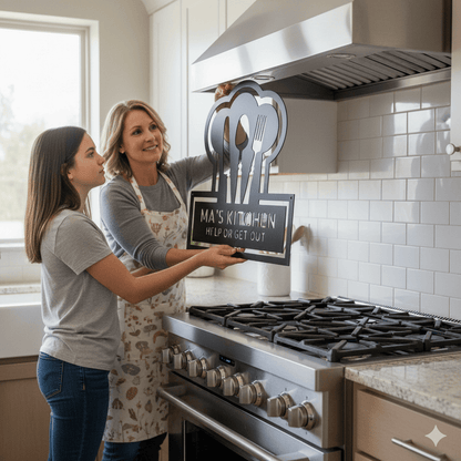 Custom Personalized Kitchen Monogram Metal Sign – Custom Name Wall Art for Home & Gift