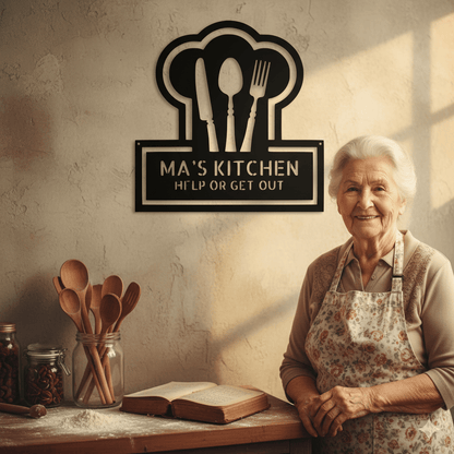 Custom Personalized Kitchen Monogram Metal Sign – Custom Name Wall Art for Home & Gift