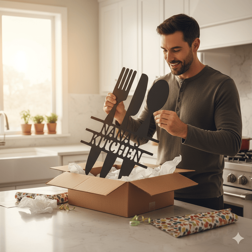 Custom Personalized Kitchen Steel Sign – Custom Family Name Wall Art for Home & Gift