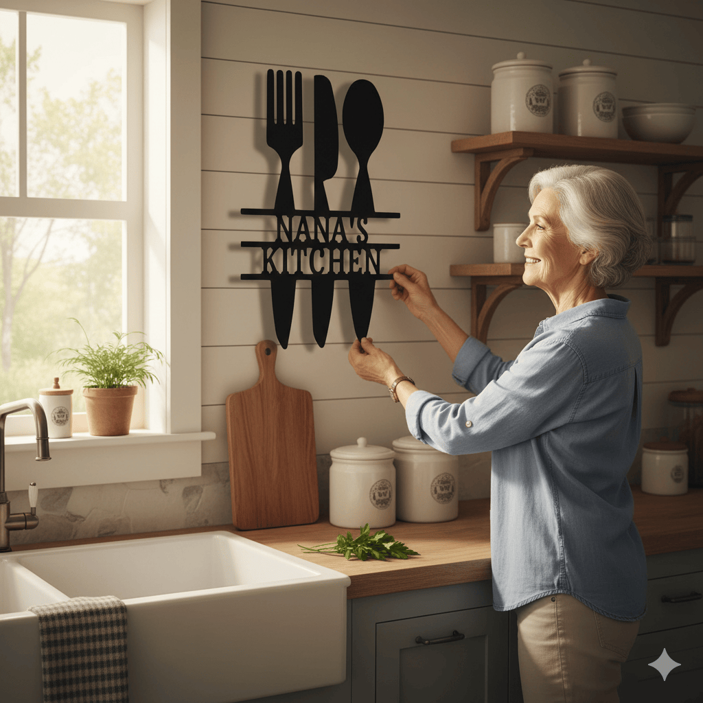 Custom Personalized Kitchen Steel Sign – Custom Family Name Wall Art for Home & Gift