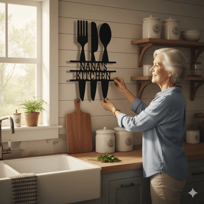 Custom Personalized Kitchen Steel Sign – Custom Family Name Wall Art for Home & Gift