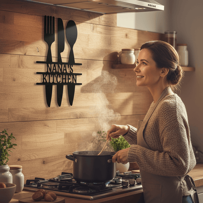 Custom Personalized Kitchen Steel Sign – Custom Family Name Wall Art for Home & Gift