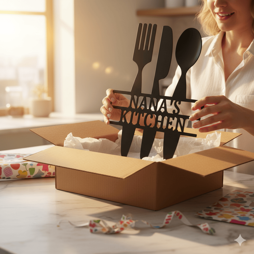 Custom Personalized Kitchen Steel Sign – Custom Family Name Wall Art for Home & Gift