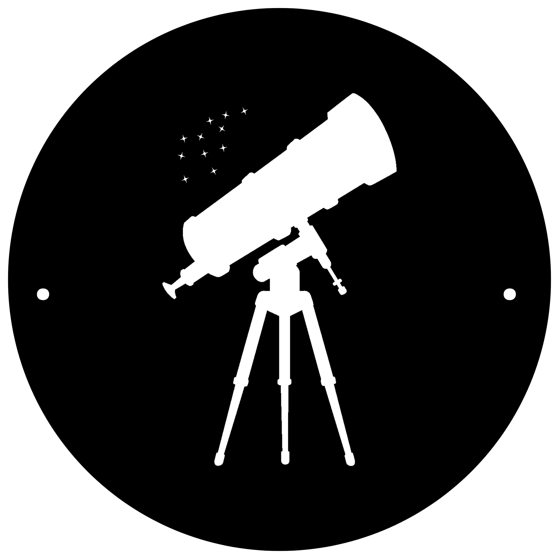 a black and white silhouette of a telescope