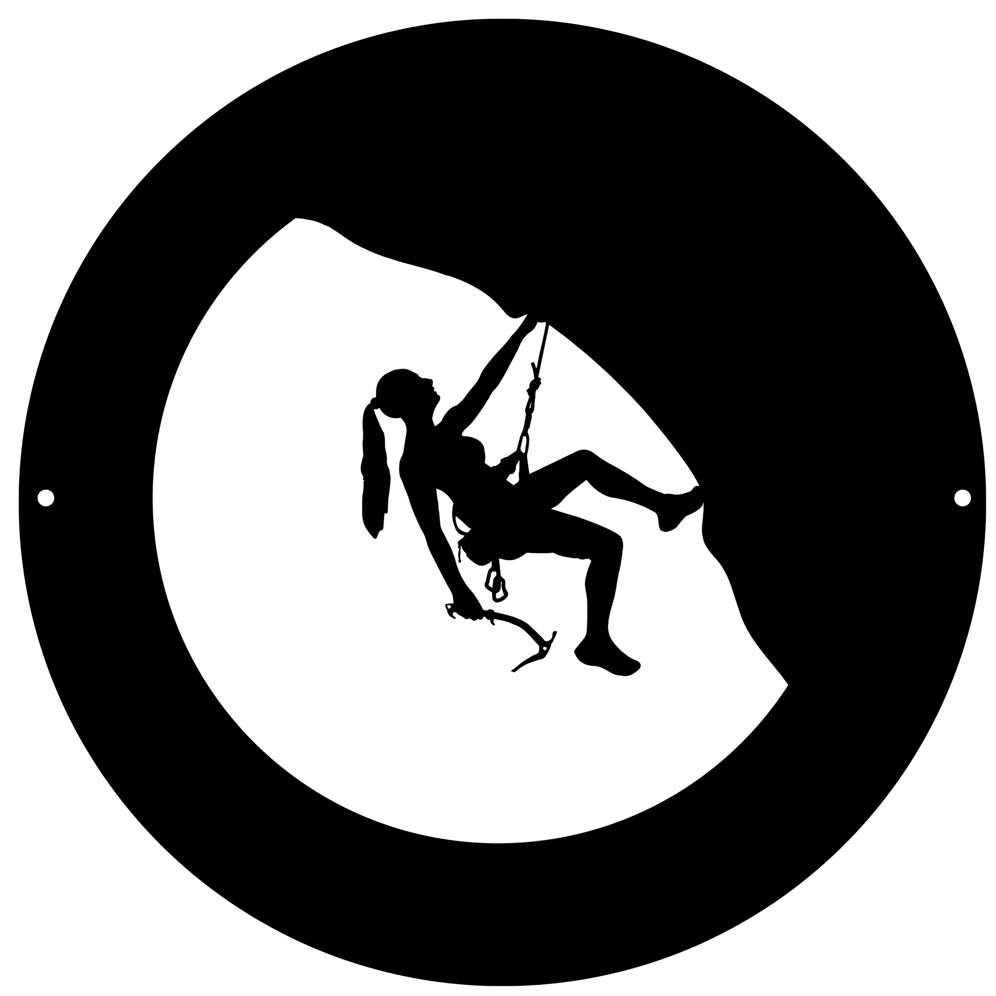 a silhouette of a man on a rock climbing