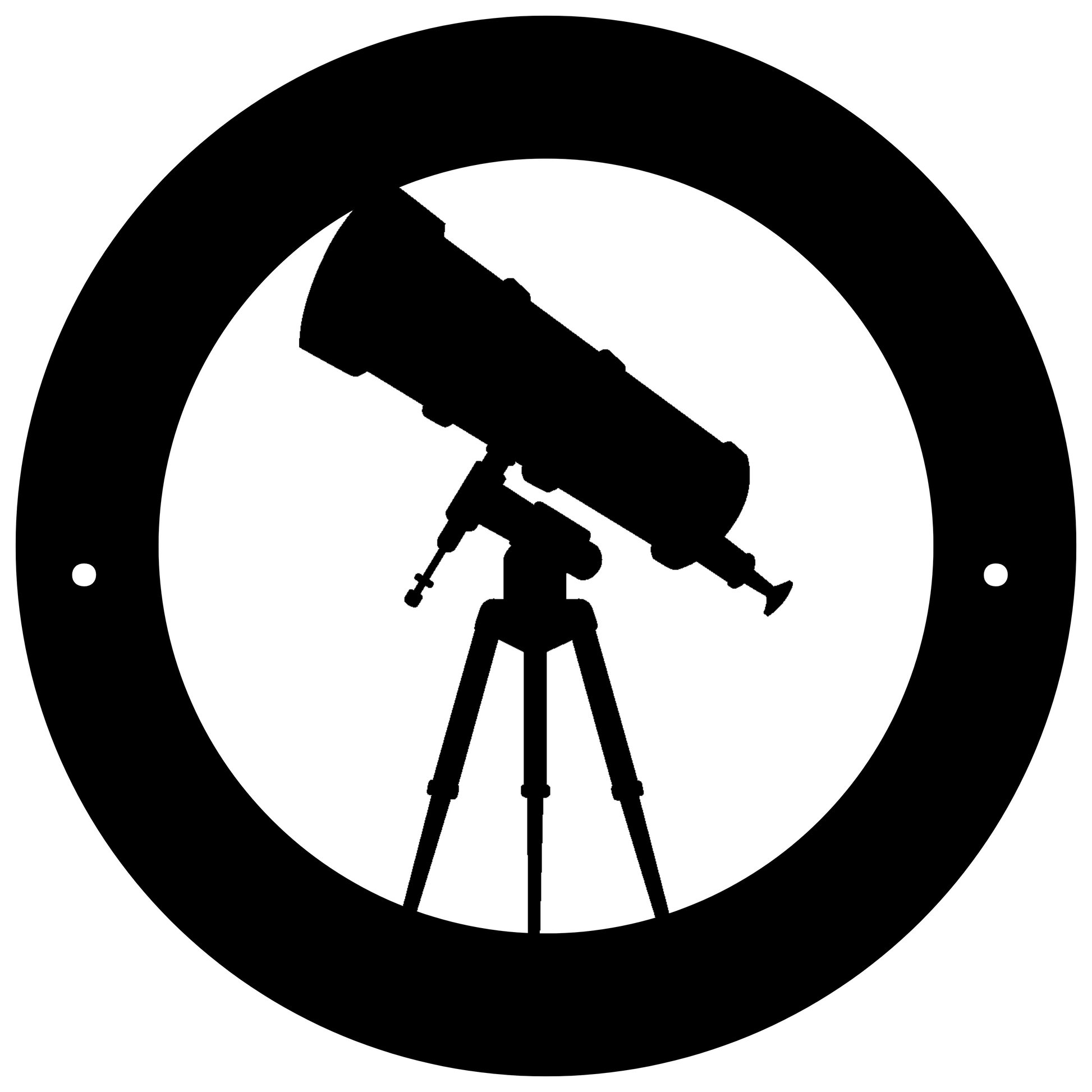 a black and white photo of a telescope