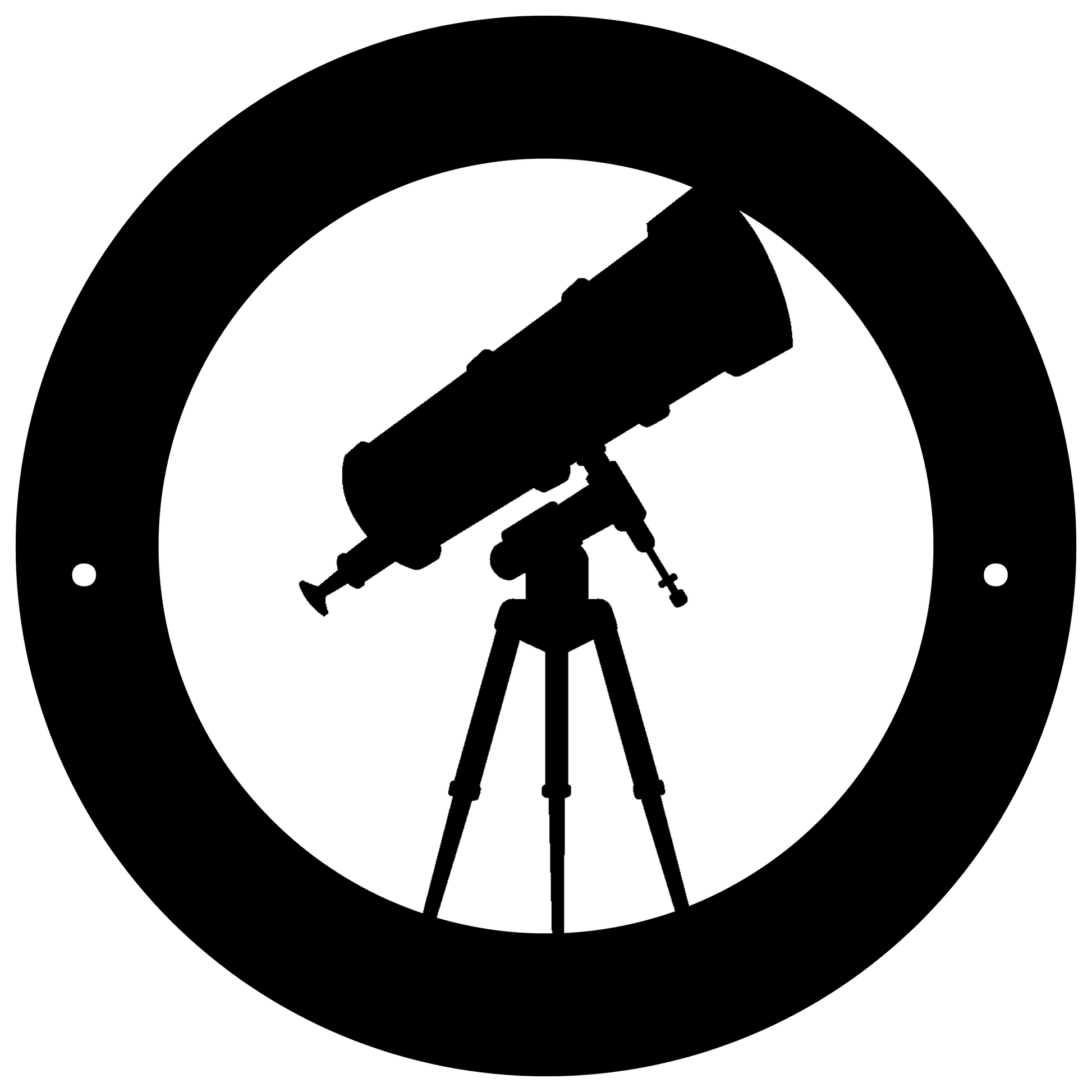 a black and white silhouette of a telescope