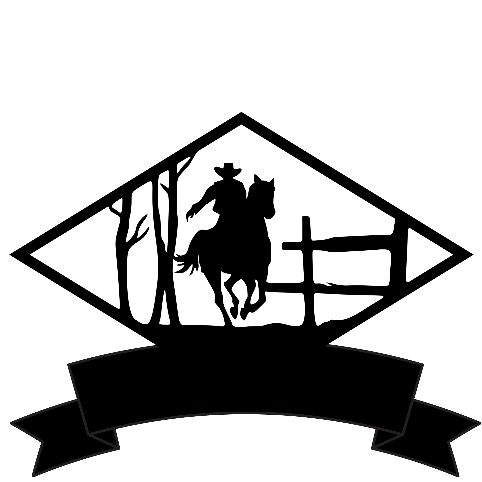 a black and white picture of a cowboy riding a horse