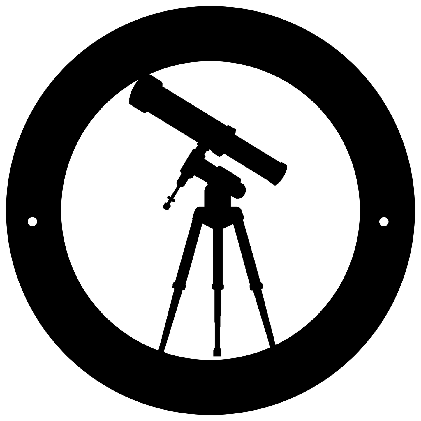 a black and white photo of a telescope