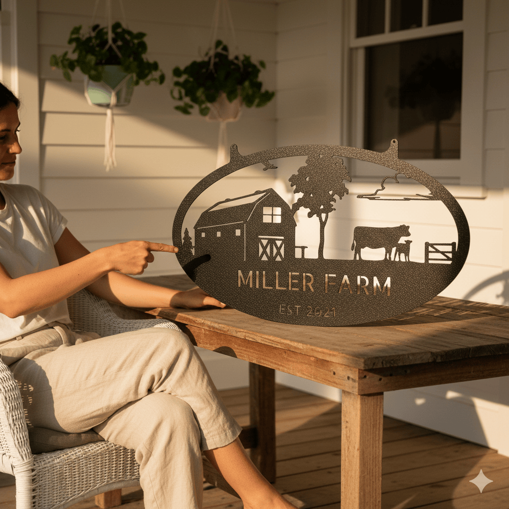 Farmstead Monogram - Steel Sign