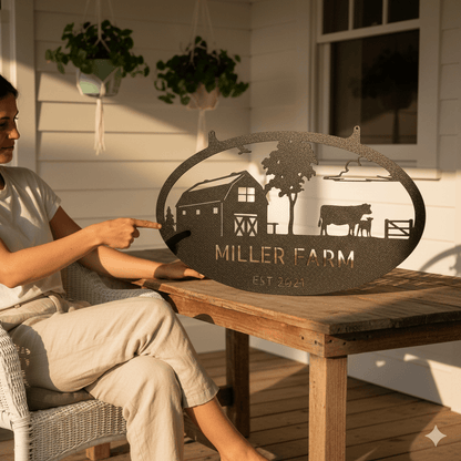 Farmstead Monogram - Steel Sign